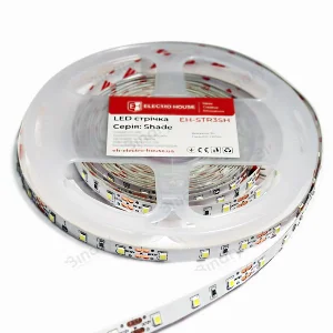 LED стрічка 5Вт 12 В 2835 60 діодів 110Лм/Вт холодний білий 6500К (серія Shade), гарантія 2 роки — фото 1