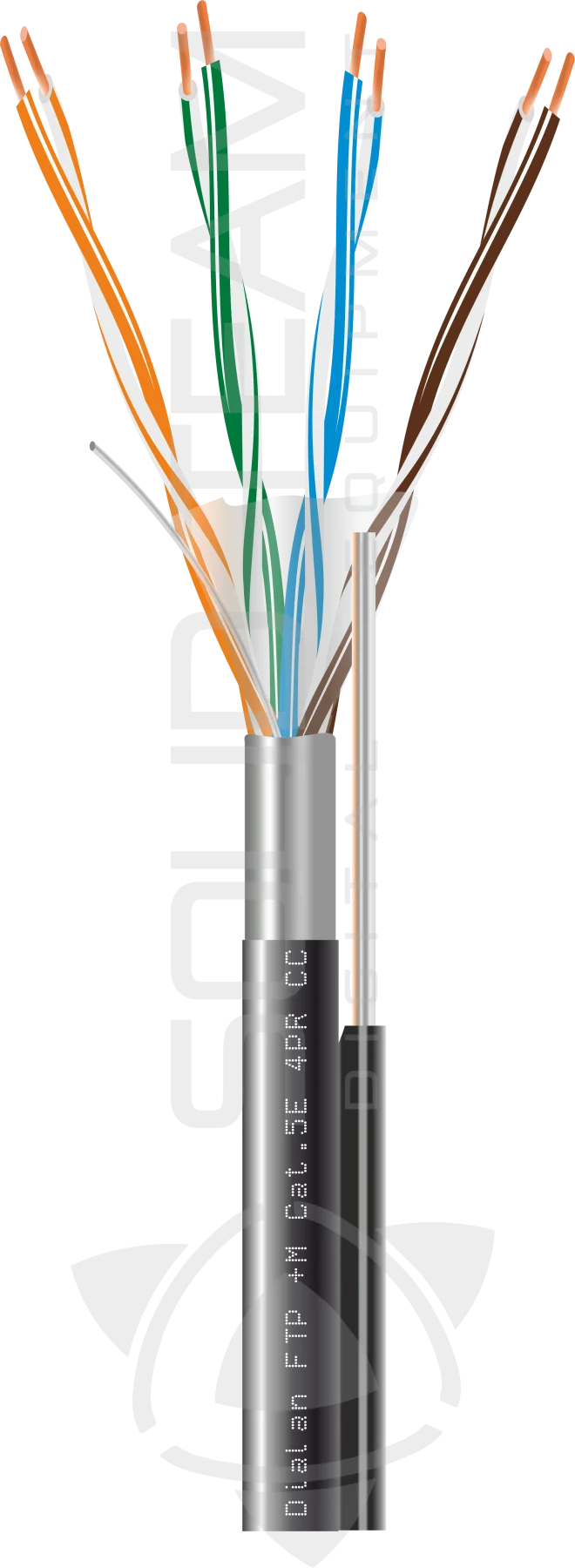 Вита пара Dialan FTP + M Cat.5Е 4PR CCA 0.48 мм PVC Outdoor 305 м