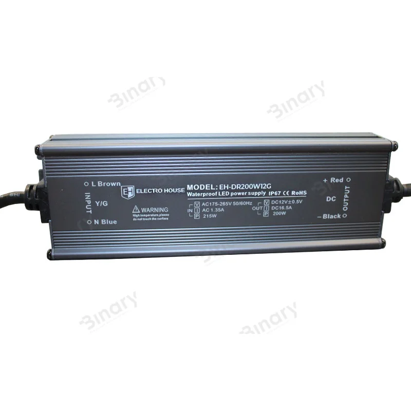LED драйвер компактний 200 Вт 12 В (серія Герметична IP67), гарантія 2 роки