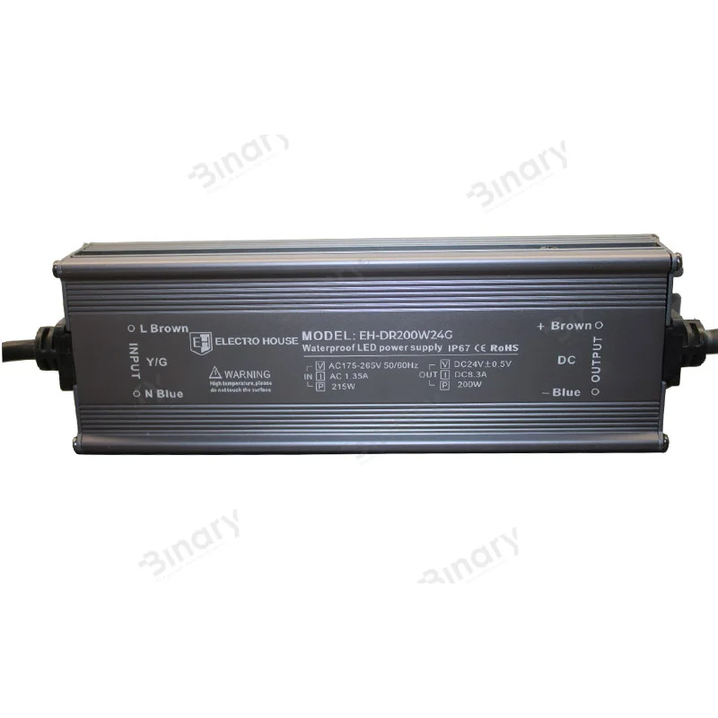 LED драйвер компактний 200 Вт 24 В (серія Герметична IP67), гарантія 2 роки