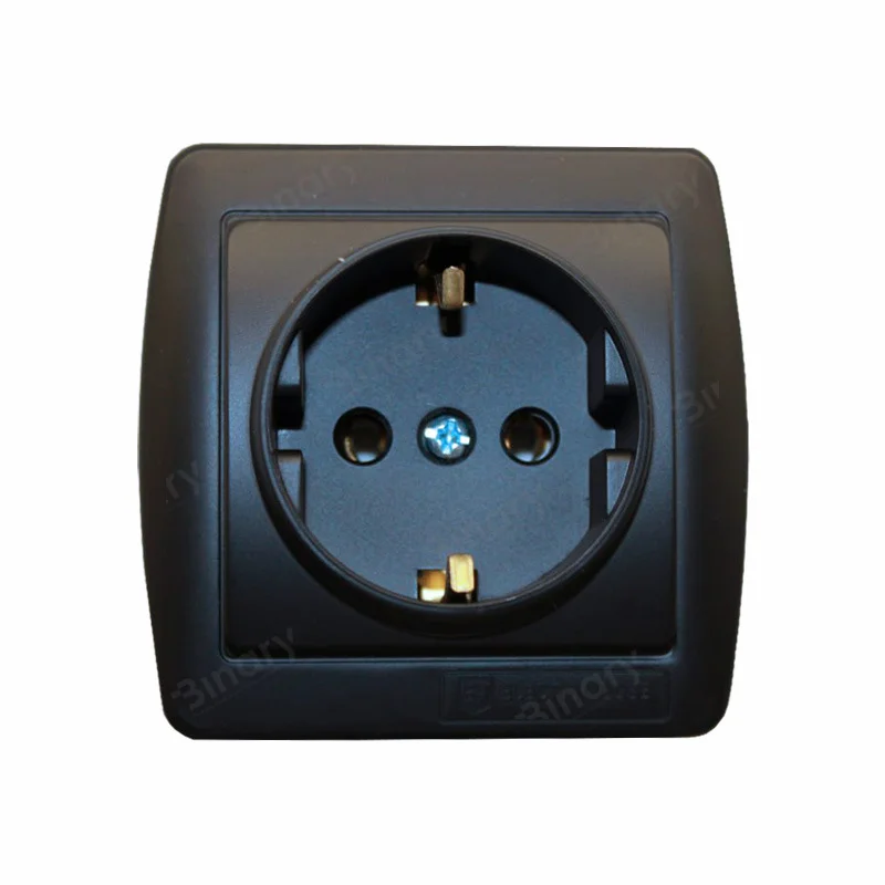 Розетка із заземленням 16 А Acura Графіт