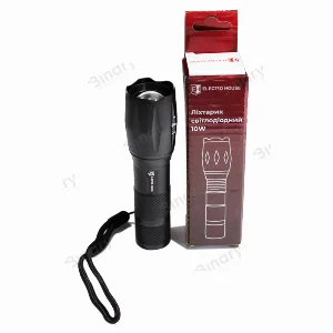 Ліхтарик світлодіодний ручний IP65 Чорний 10Вт EH — фото 4