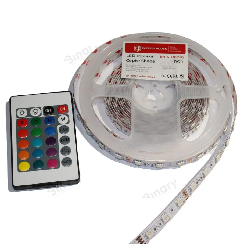 LED стрічка 12Вт 12В SMD5050 60 діодів RGB серія Shade, гарантія 2 роки — фото 2