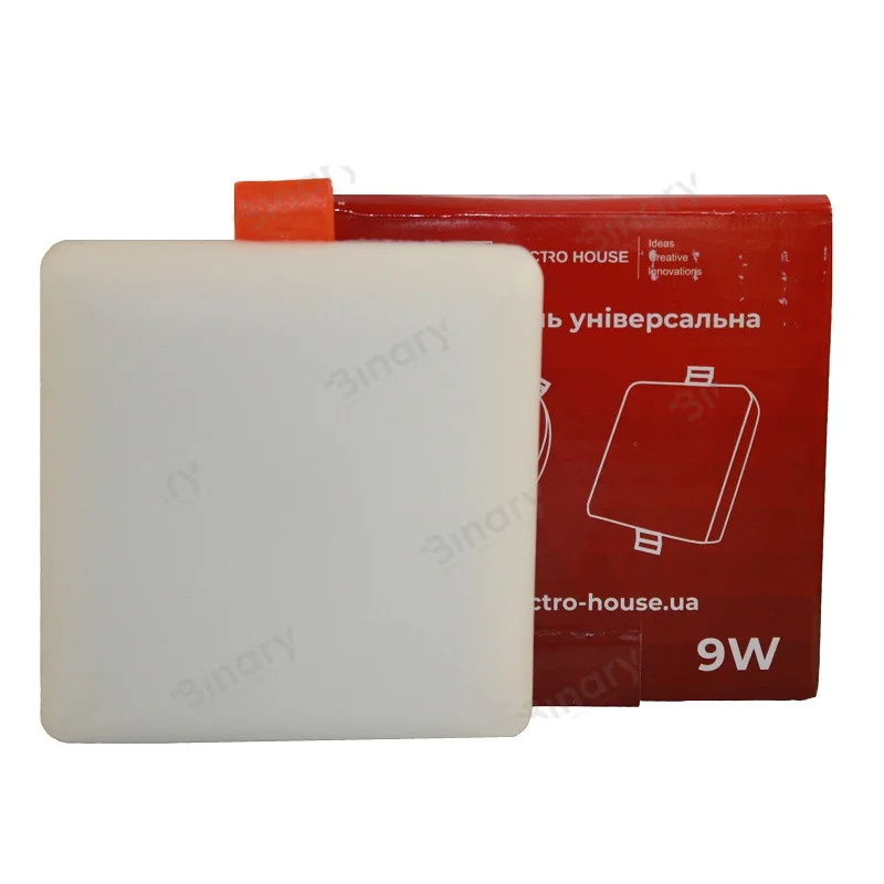 LED панель універсальна квадратна 100 мм 9Вт, холодний білий 6500К, 800 Лм — фото 2