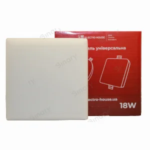 LED панель універсальна квадратна 120 мм 18Вт, холодна біла 6500К, 1500 Лм.