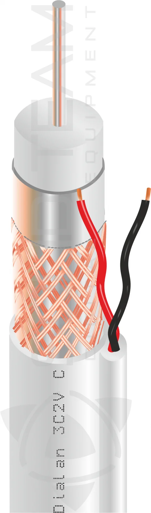 Коаксіальний кабель Dialan 3С2V Cu 0.50 мм + 2x0.5 75 Ом 100 м