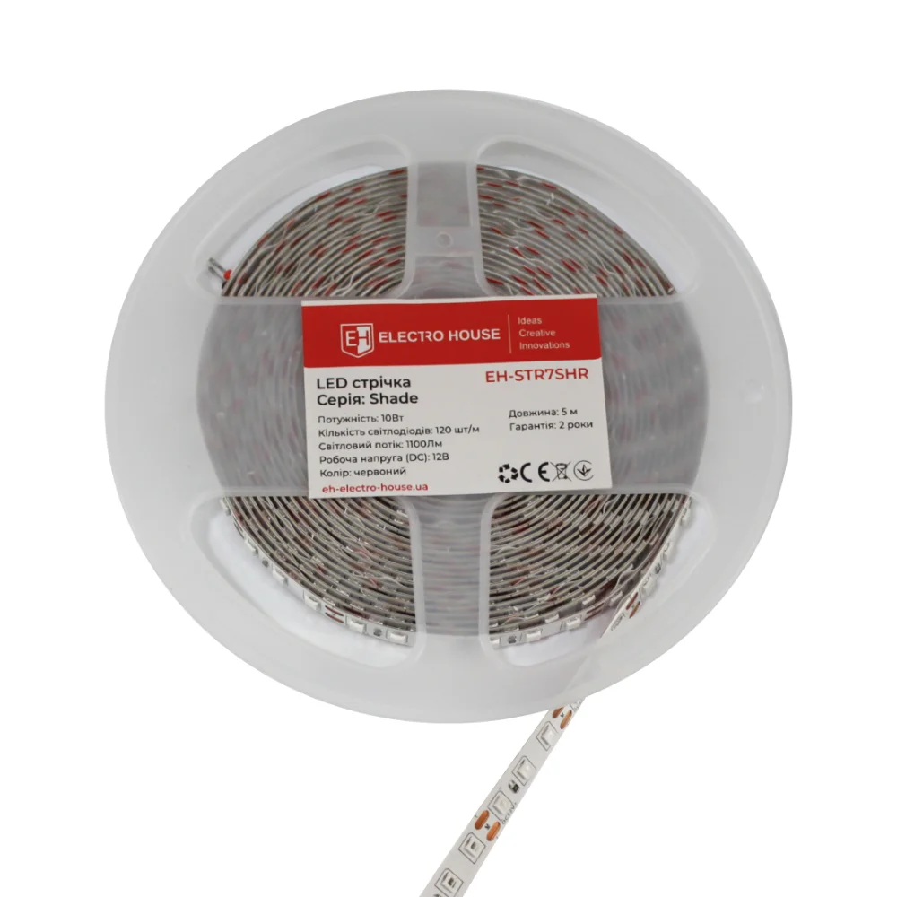 LED стрічка 10Вт 12В 120 діодів, червоний, серія Shade, гарантія 2 роки — фото 2
