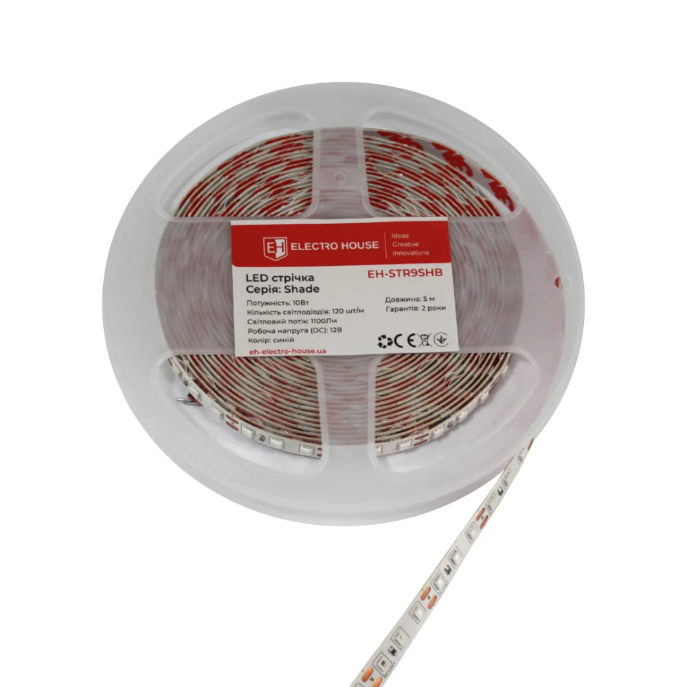 LED стрічка 10Вт 12В 120 діодів, синій, серія Shade, гарантія 2 роки — фото 2