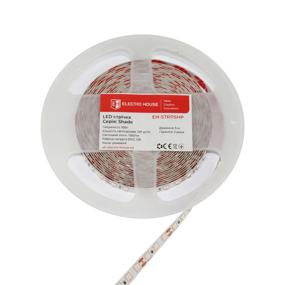 LED стрічка 10Вт 12В 120 діодів, рожевий, серія Shade, гарантія 2 роки — фото 2