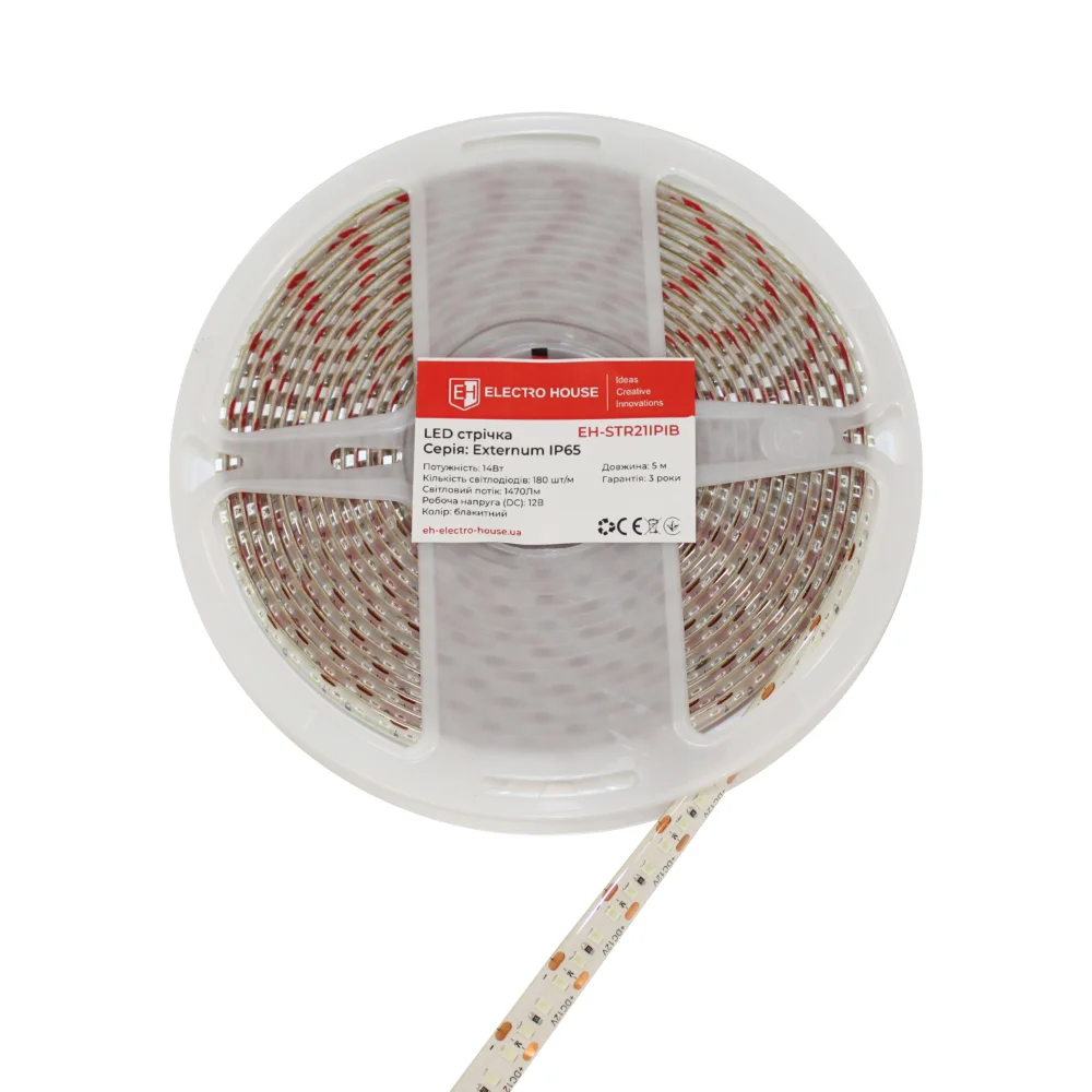 LED стрічка 14Вт 12В 180 діодів, блакитний,  IP65 , серія Externum IP65 , гарантія 3 роки — фото 2