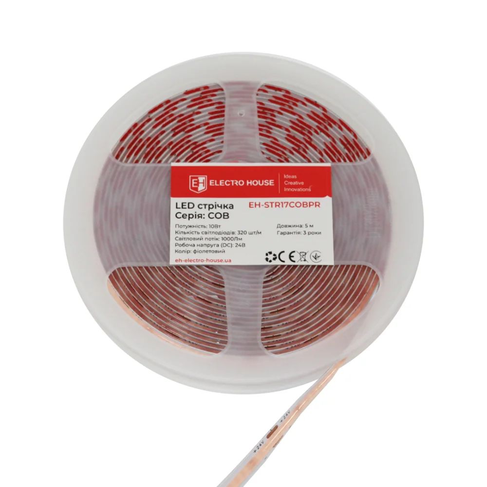 LED стрічка 10Вт 24В  COB  320 діодів, фіолетовий, серія COB, гарантія 3 роки — фото 2