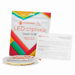 LED стрічка 10Вт 12В  COB  320 діодів, холодний білий 6500К серія COB, гарантія 3 роки