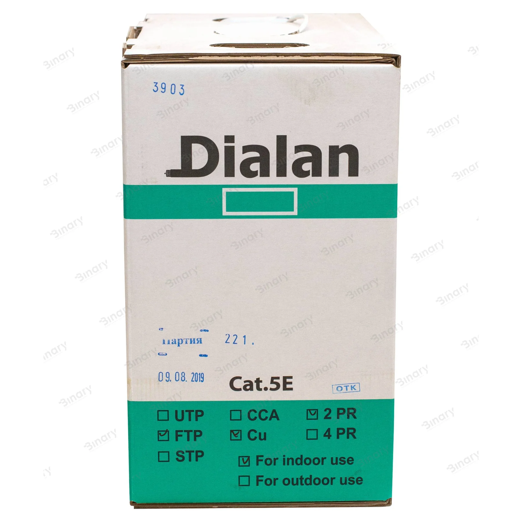 Вита пара FTP Сat.5E 2PR CU (350МГц) PVC Indoor 305м Dialan — фото 3