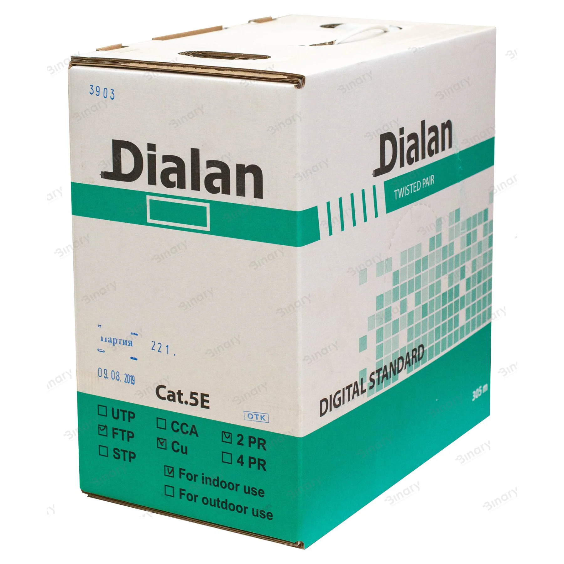 Вита пара FTP Сat.5E 2PR CU (350МГц) PVC Indoor 305м Dialan — фото 4