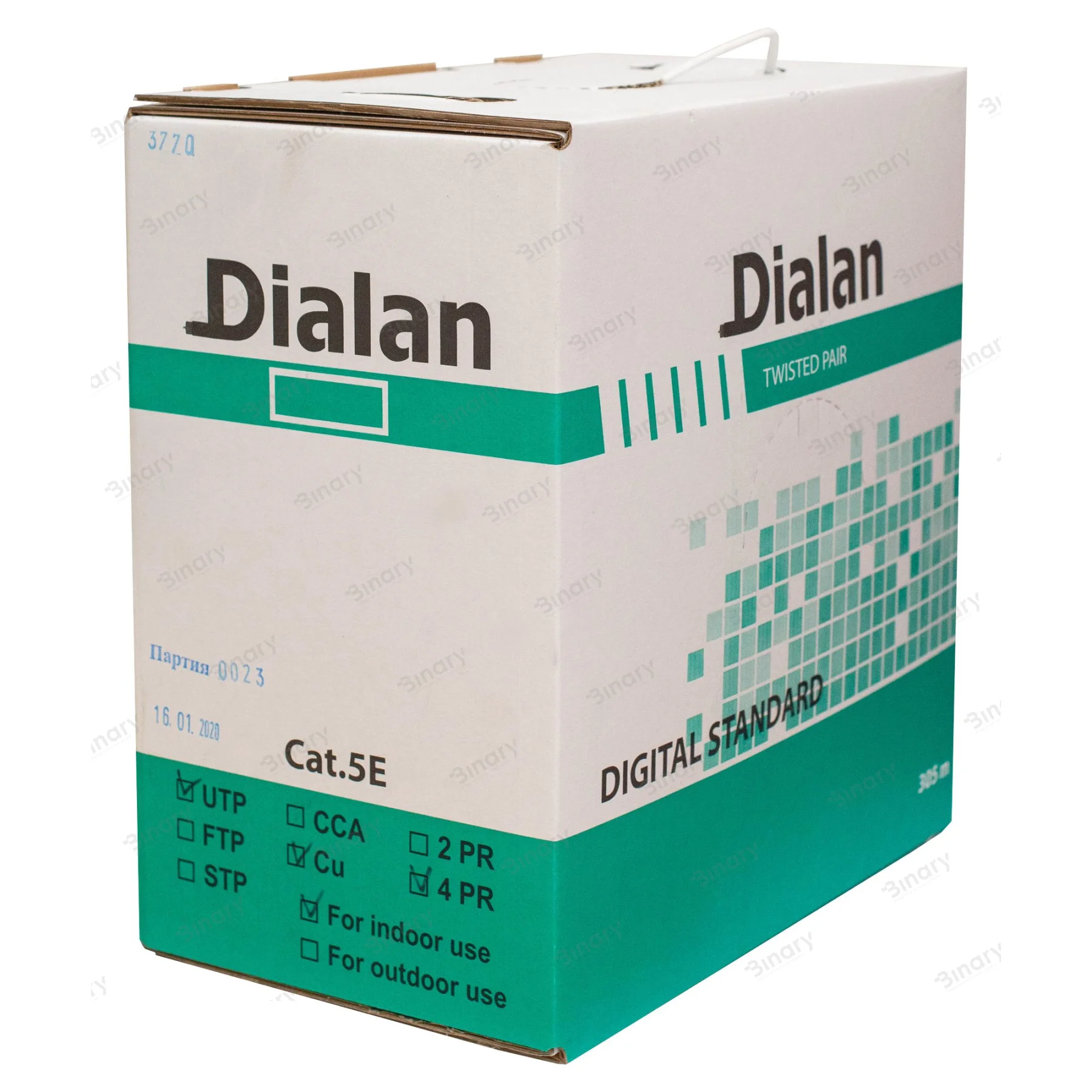 Вита пара UTP Cat.5E 4PR CU (100 МГц) PVC Indoor 305м Dialan — фото 6