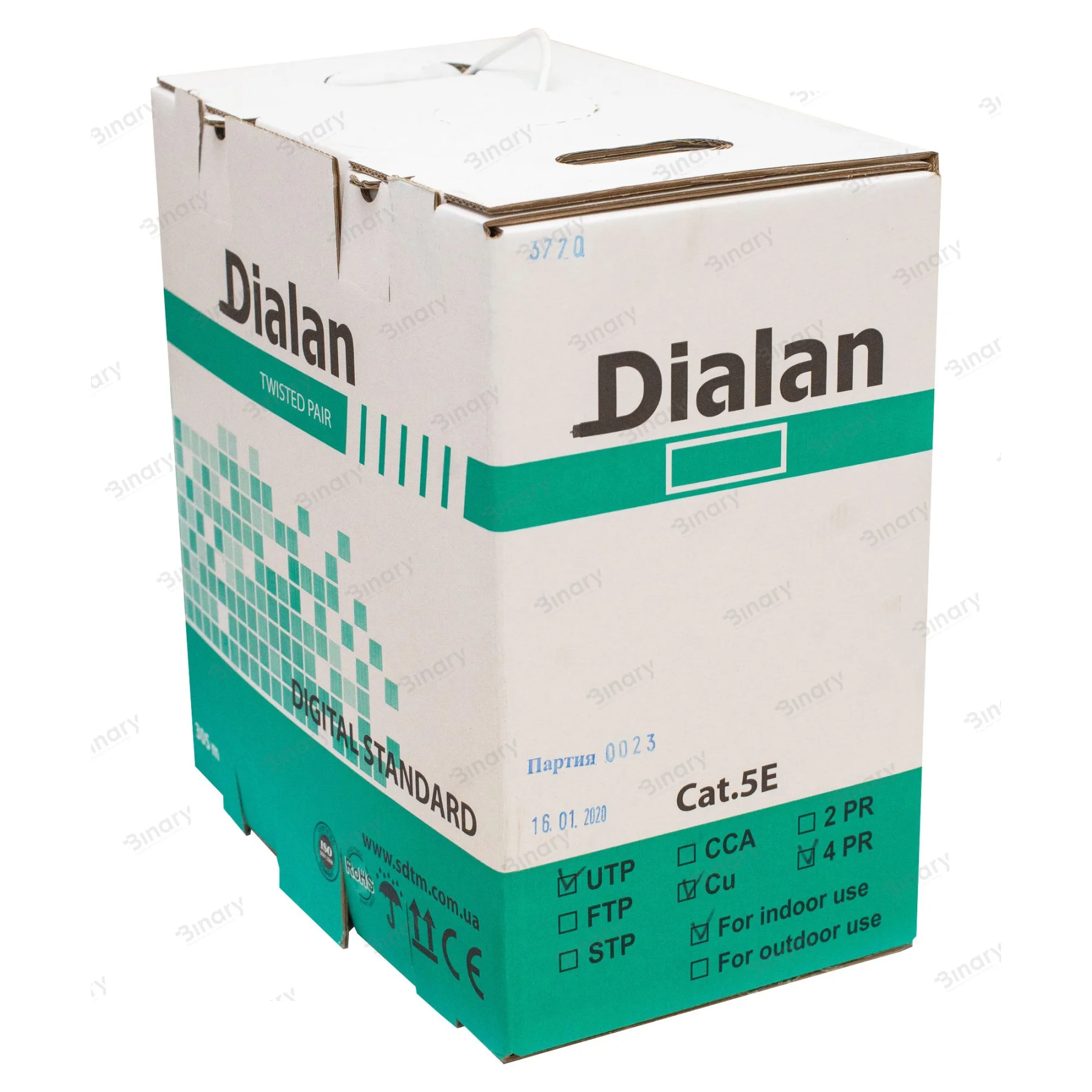 Вита пара UTP Cat.5E 4PR CU (100 МГц) PVC Indoor 305м Dialan — фото 4