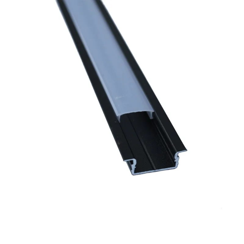Комплект алюмінієвого профілю та матового розсіювача 2 м 20,9*6,8 мм, врізний, чорний
