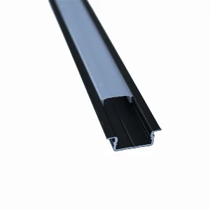 Комплект алюмінієвого профілю та матового розсіювача 2 м 20,9*6,8 мм, врізний, чорний
