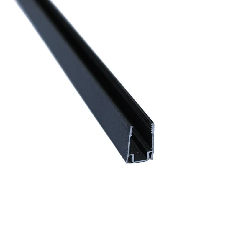 Профіль алюмінієвий для неонової LED стрічки 8х16 мм 2 м, накладний, чорний