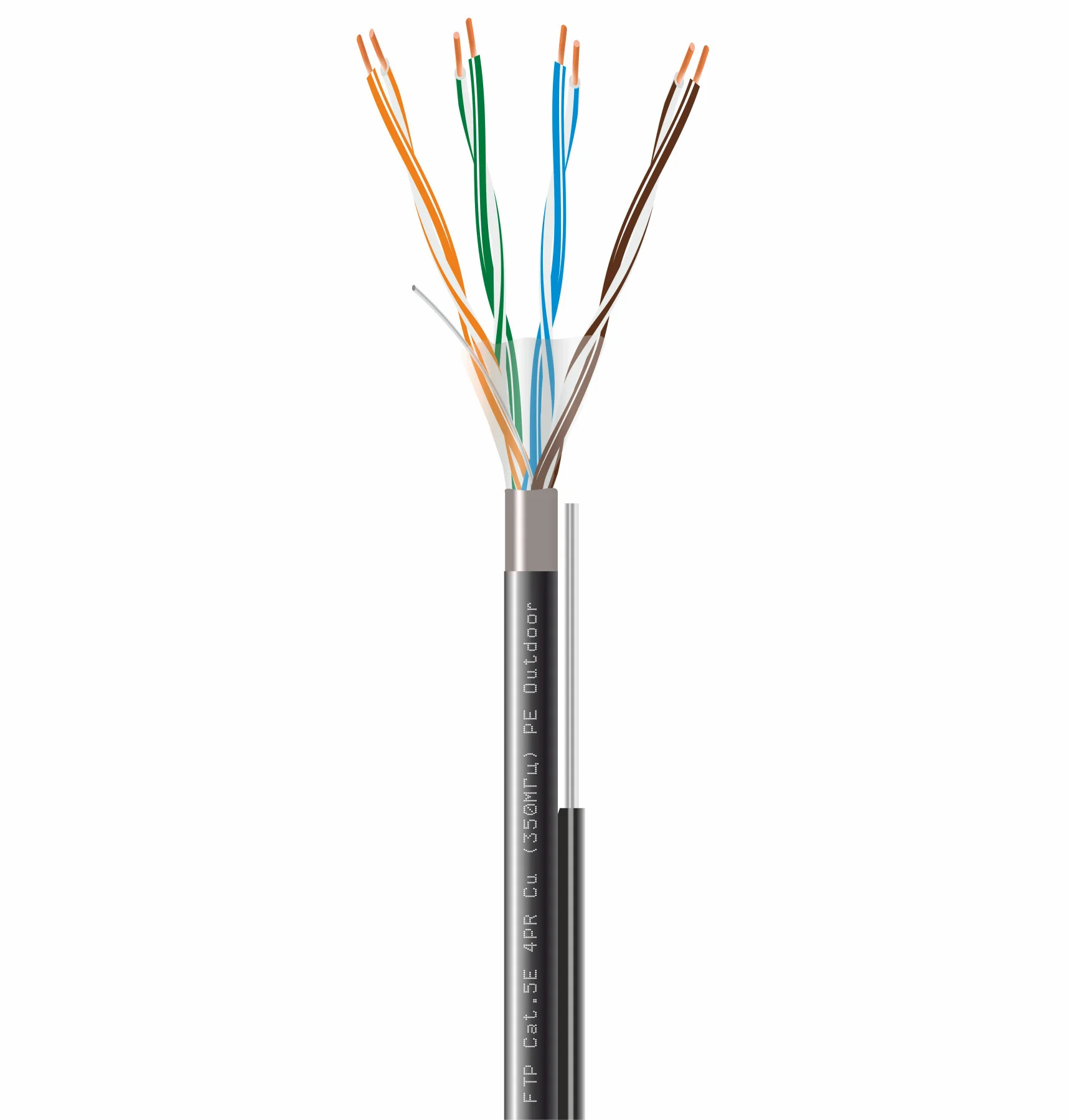 Вита пара FTP + М Cat.5E 4PR Cu (350МГц) PE Outdoor 100м Dialan — фото 3