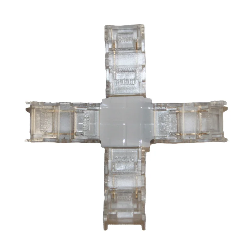 Конектор  X-подібний 8 мм  стрічка-стрічка IP20 , прозорий