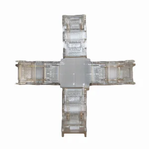 Конектор  X-подібний 8 мм  стрічка-стрічка IP20 , прозорий