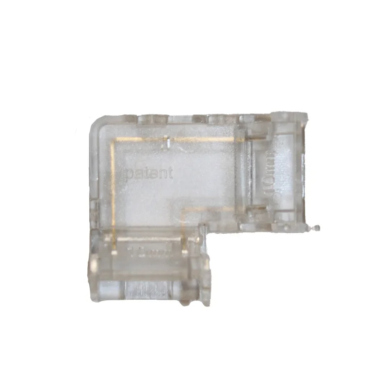 Конектор  L-подібний 10 мм стрічка-стрічка IP65 , прозорий