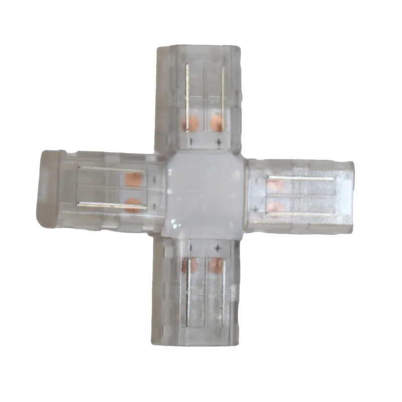 Конектор  X-подібний 10 мм стрічка-стрічка IP65 , прозорий