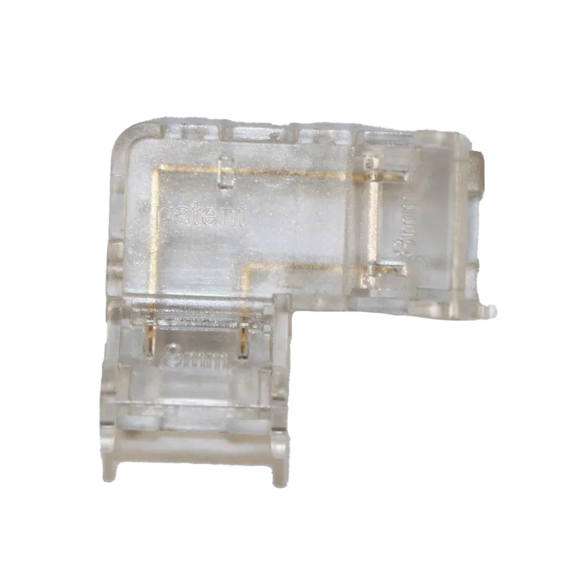 Конектор  L-подібний 8 мм  стрічка-стрічка IP65 , прозорий