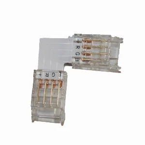 Конектор  L-подібний 10 мм стрічка-стрічка RGB IP20 , прозорий