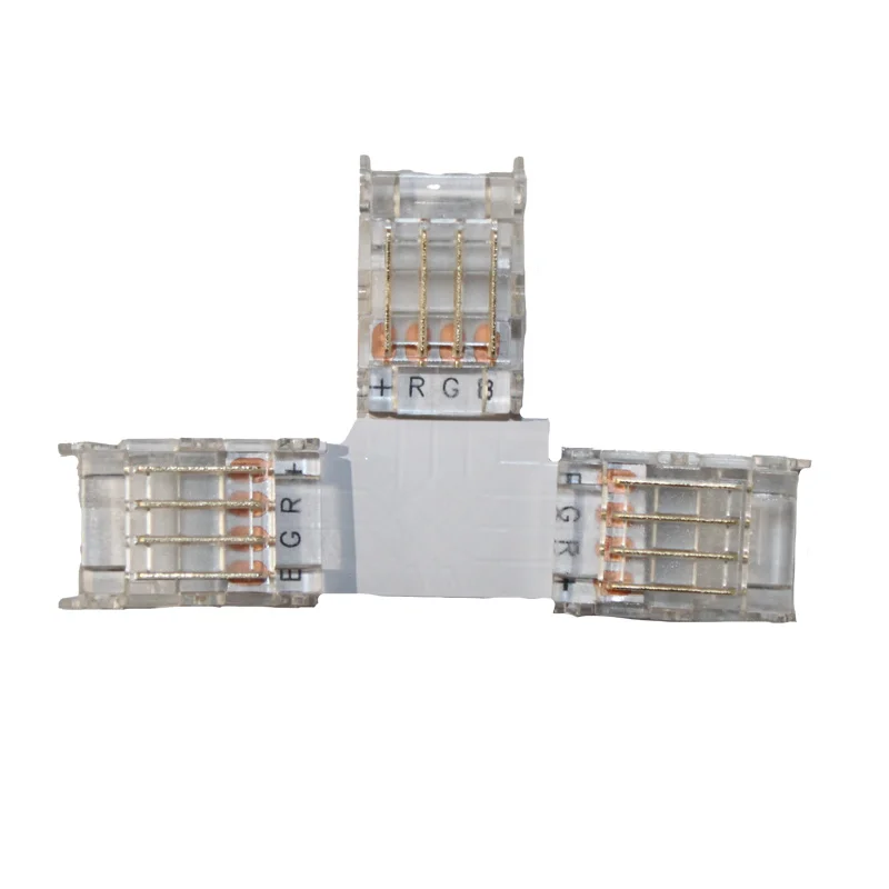 Конектор  T-подібний 10 мм стрічка-стрічка RGB IP20 , прозорий