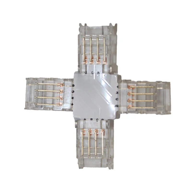 Конектор  X-подібний 10 мм стрічка-стрічка RGB IP20 , прозорий