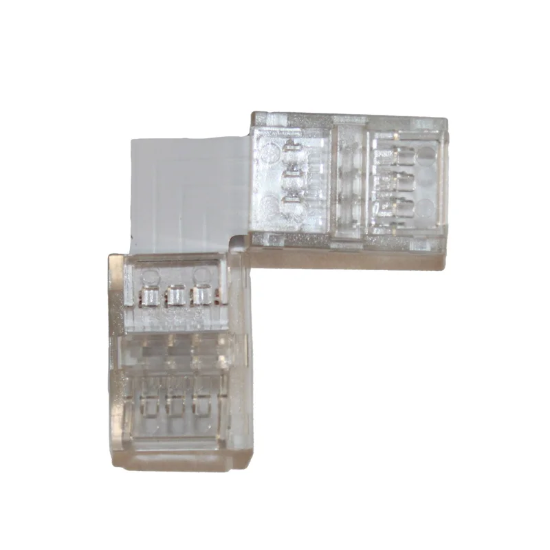 Конектор  L-подібний 10 мм стрічка-стрічка RGB IP65 , прозорий