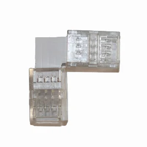 Конектор  L-подібний 10 мм стрічка-стрічка RGB IP65 , прозорий