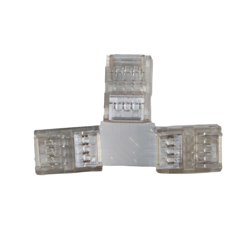 Конектор  T-подібний 10 мм стрічка-стрічка RGB IP65 , прозорий