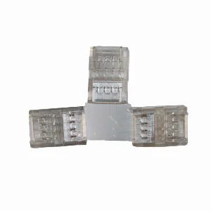 Конектор  T-подібний 10 мм стрічка-стрічка RGB IP65 , прозорий