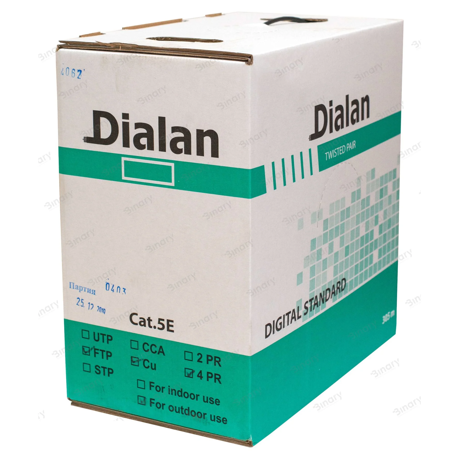 Вита пара FTP Cat.5E 4PR Cu (100МГц) PE Outdoor 305м Dialan — фото 4