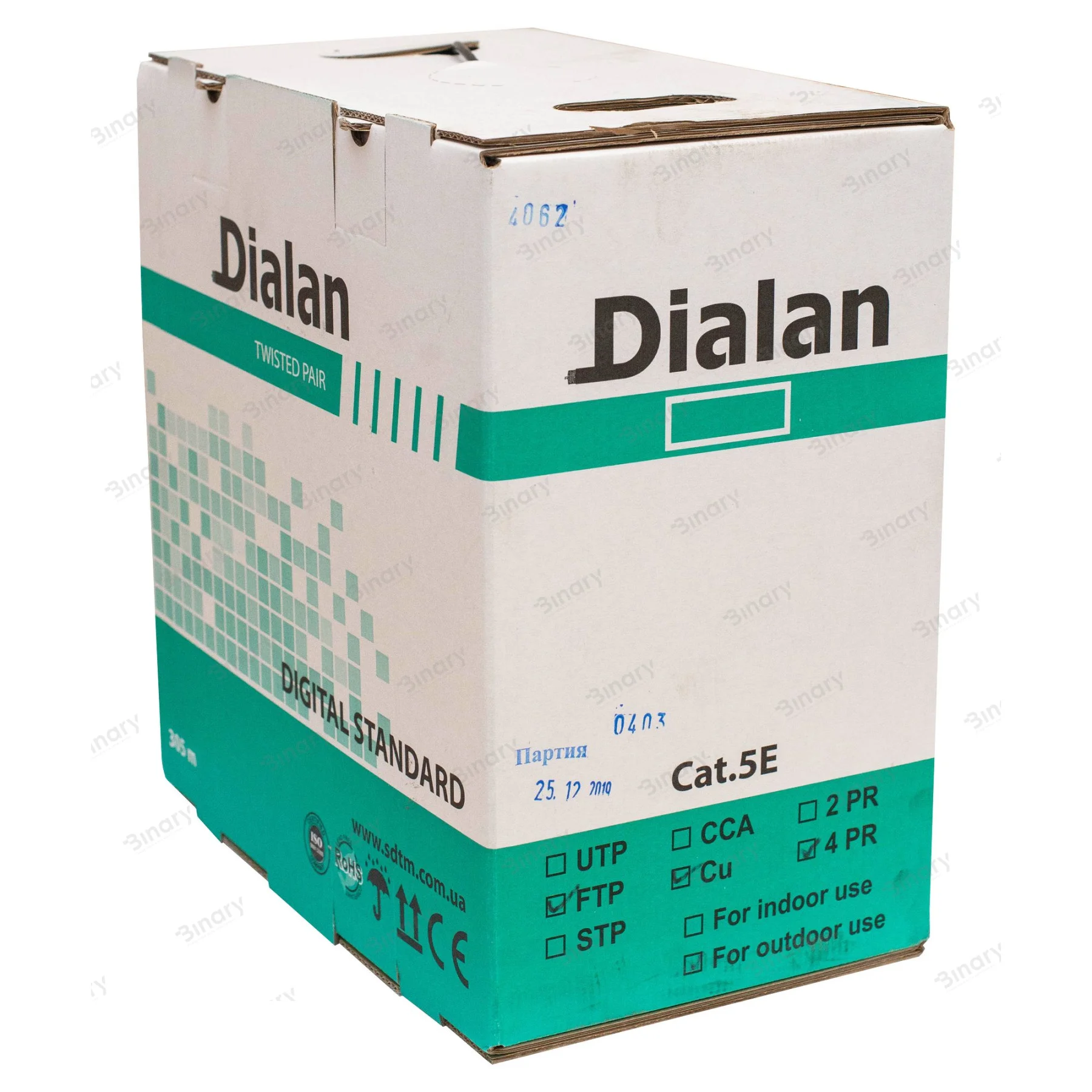 Вита пара FTP Cat.5E 4PR Cu (100МГц) PE Outdoor 305м Dialan — фото 2
