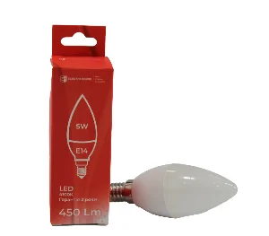 LED лампа С37   5Вт  E14   4100К 450 Лм  165-265 В