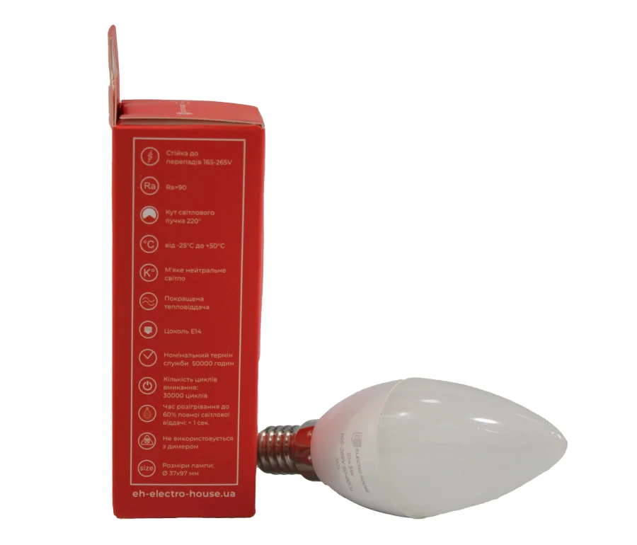 LED лампа С37   5Вт  E14   4100К 450 Лм  165-265 В — фото 2