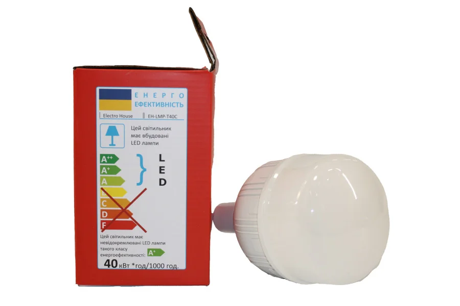 LED лампа Т100  40Вт E27  6500К 3600 Лм  165-265 В — фото 2