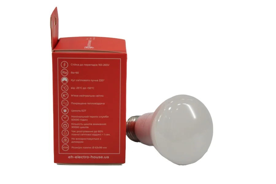 LED лампа R63  9Вт E27  4100К 810 Лм  165-265 В — фото 2