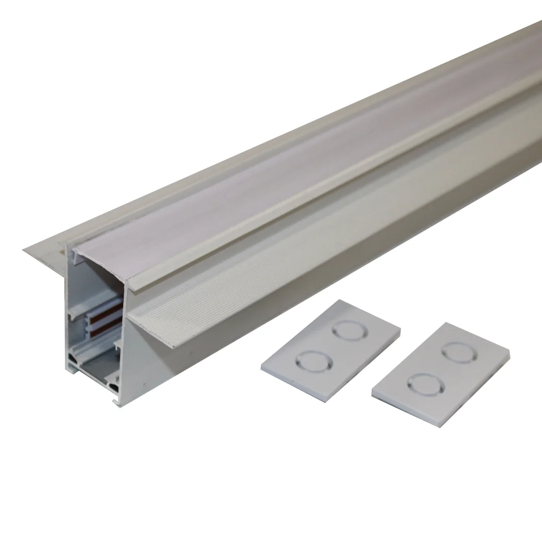 Трекова магнітна рейка врізна  1 м , білий — фото 3