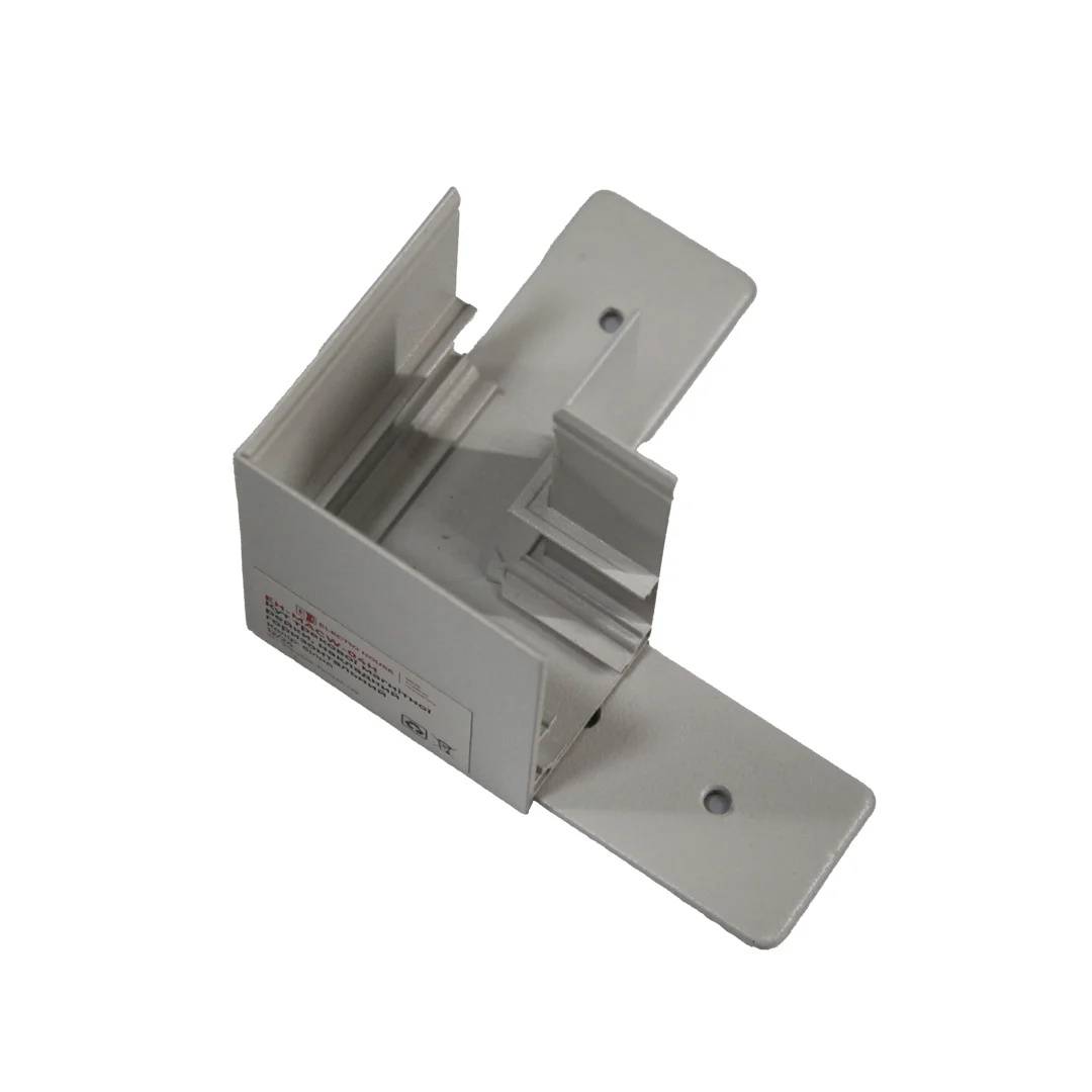 Кут трекової магнітної рейки накладний  горизонтальний білий