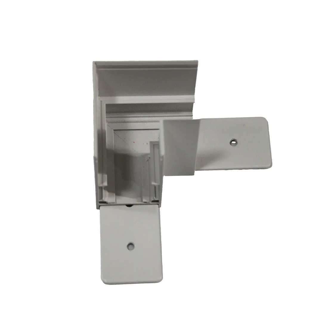 Кут трекової магнітної рейки накладний  горизонтальний білий — фото 2