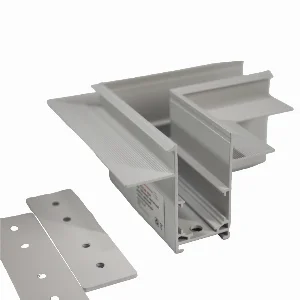 Кут трекової магнітної рейки врізний горизонтальний білий — фото 1