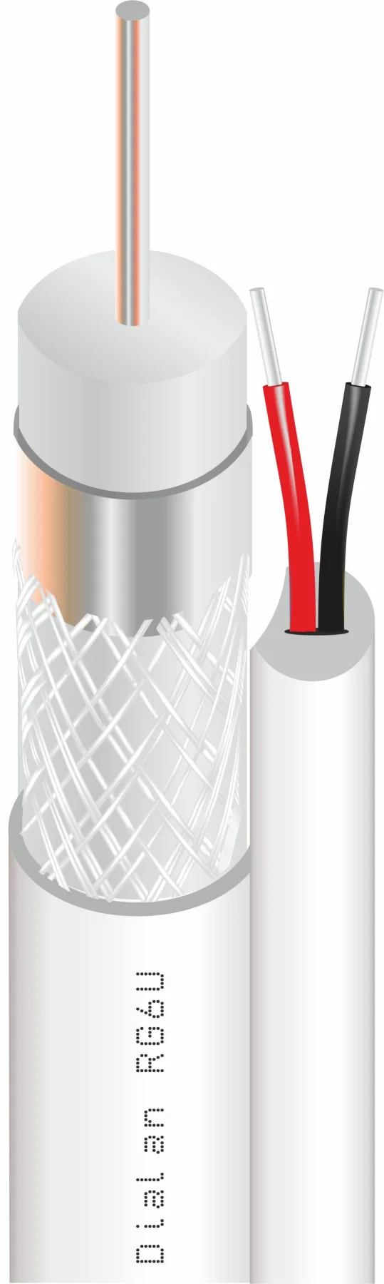 Dialan RG6U 32W CCS + 2x0,5мм2 Econom (з живленням ) white 100м