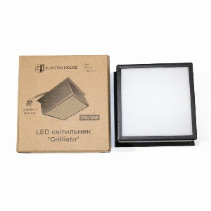 LED светильник Grilliato 7W/12W черный, нейтральный белый, 100 Лм, 185-240V, >80 Ra, 100х100мм, 7Вт/12Вт, ,