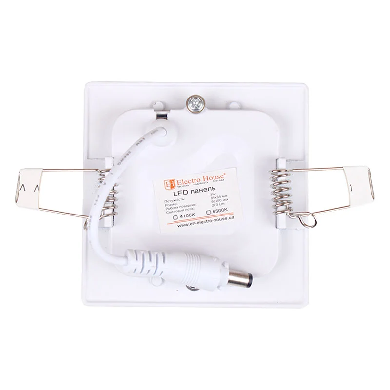 LED панель квадратна 85х85 мм 3Вт, нейтральний білий 4100К, 270 Лм — фото 3