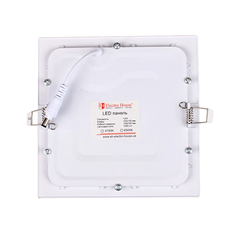 LED панель квадратна 170х170 мм 12Вт, нейтральний білий 4100К, 1080 Лм — фото 3
